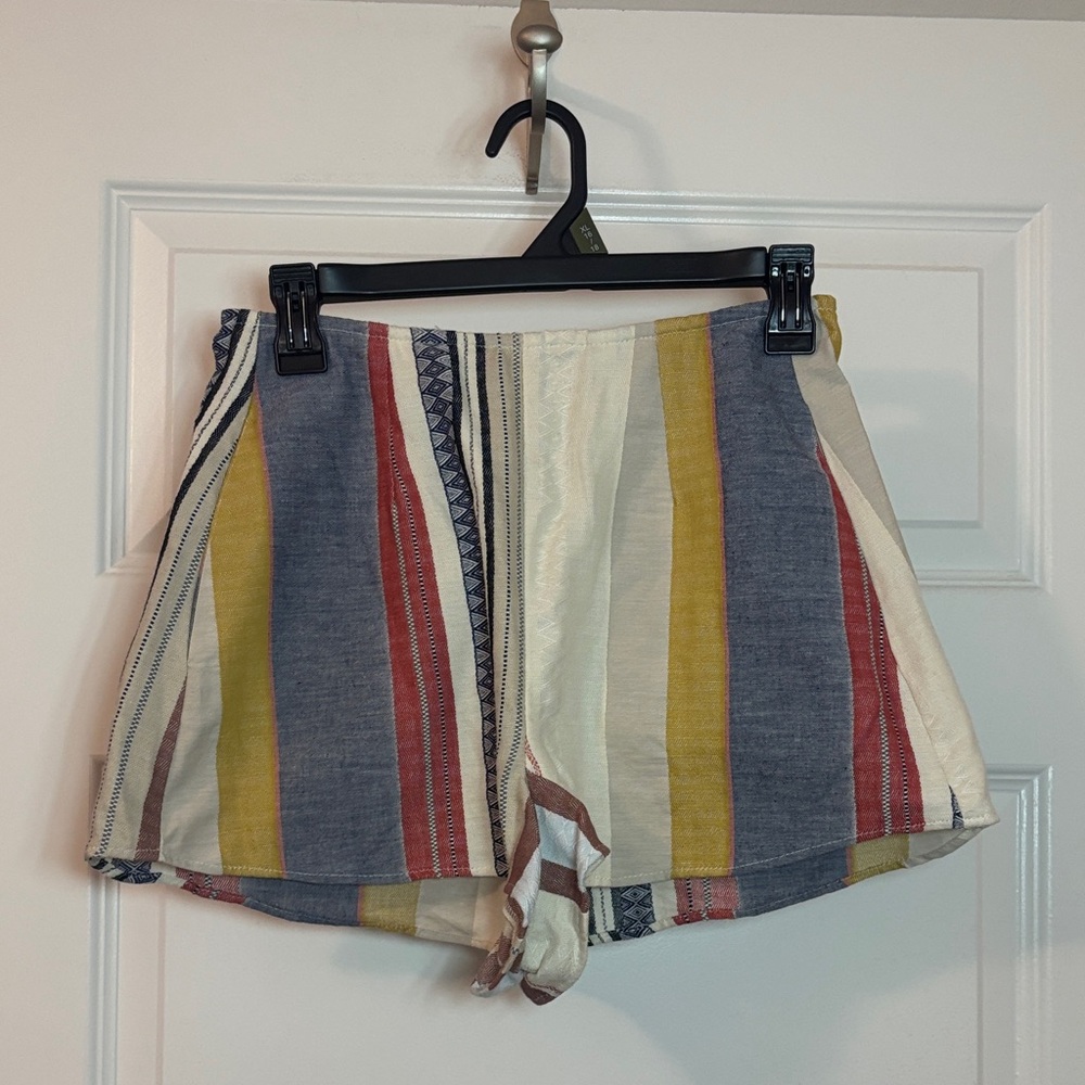 Show Me Your MuMu Sawyer Multicolor Striped High Waist Shorts SZ SM Cotton Boho